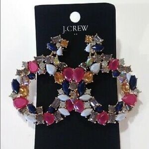 J. Crew Wreath Earrings + Bag. Never worn.